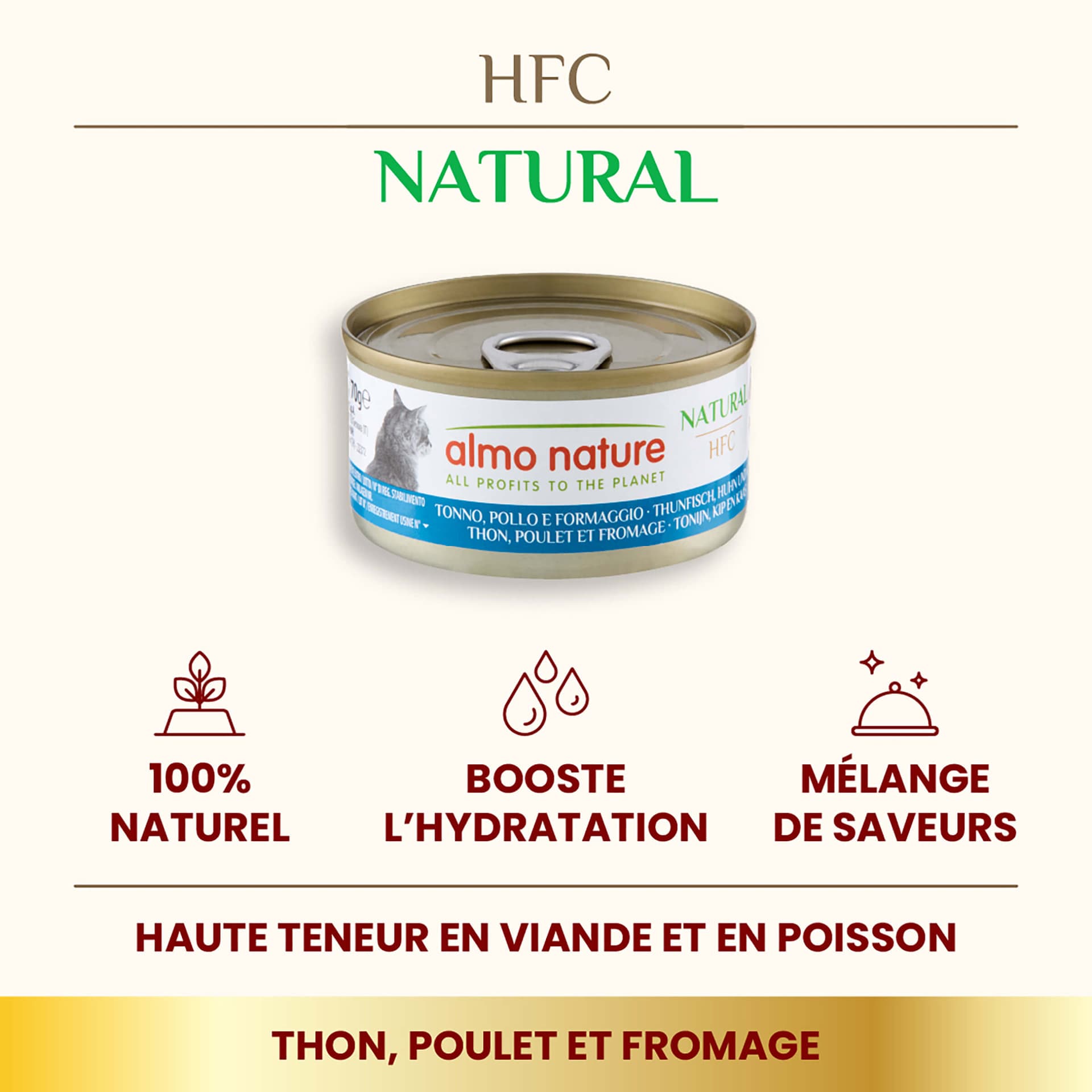HFC Natural Thon, poulet et fromage