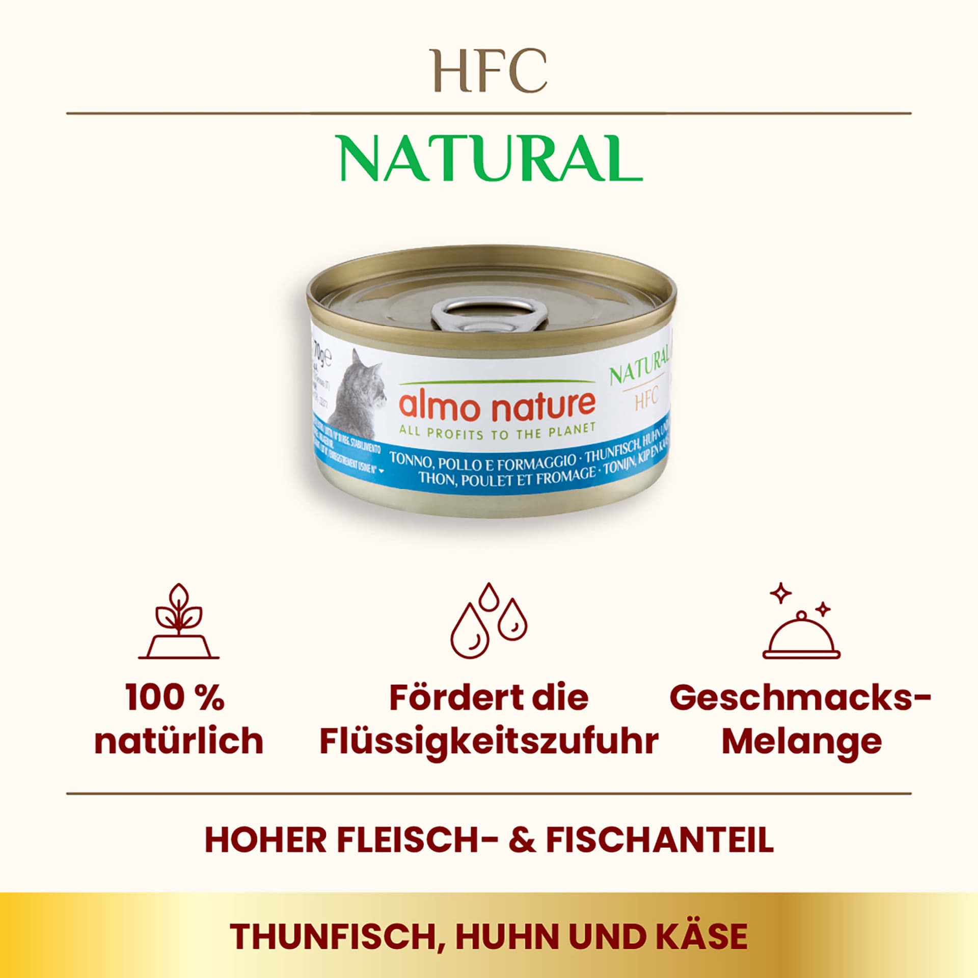 HFC Natural Thon, poulet et fromage