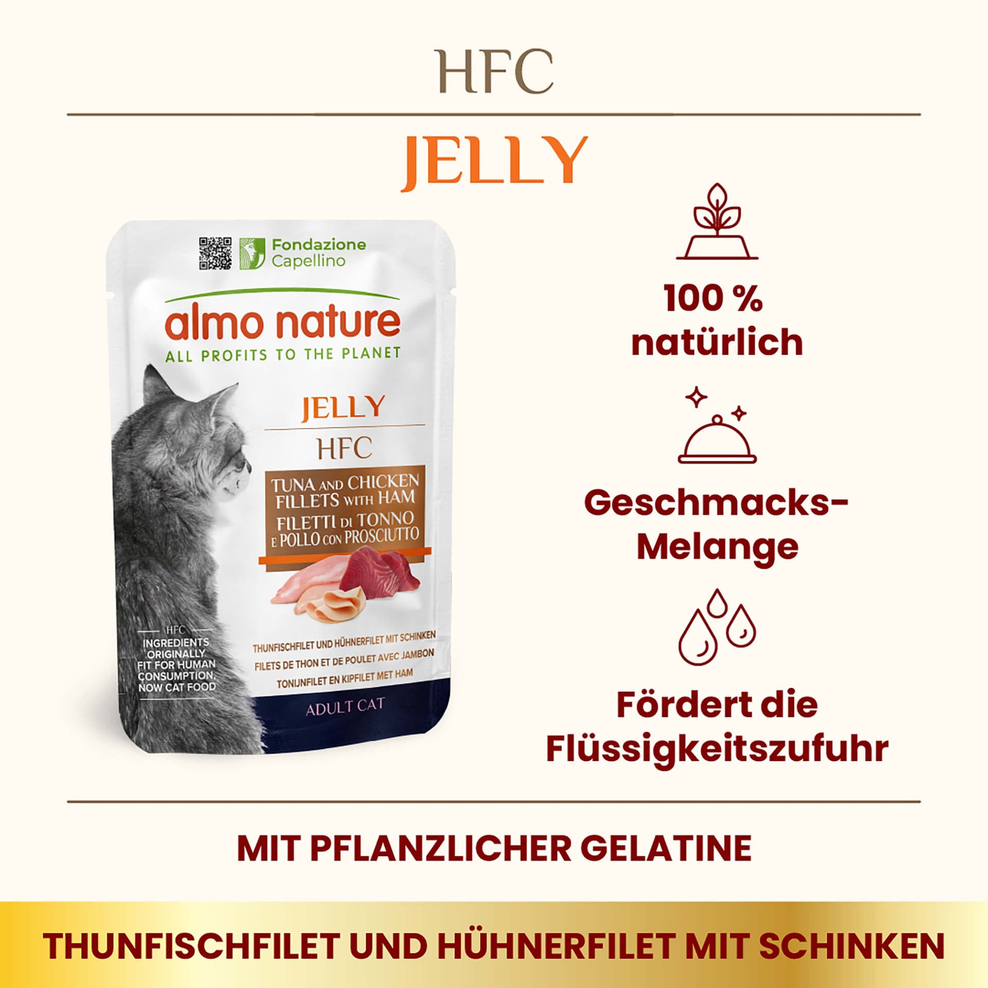 HFC Jelly Filet de Thon & Filet de Poulet au Jambon Adult