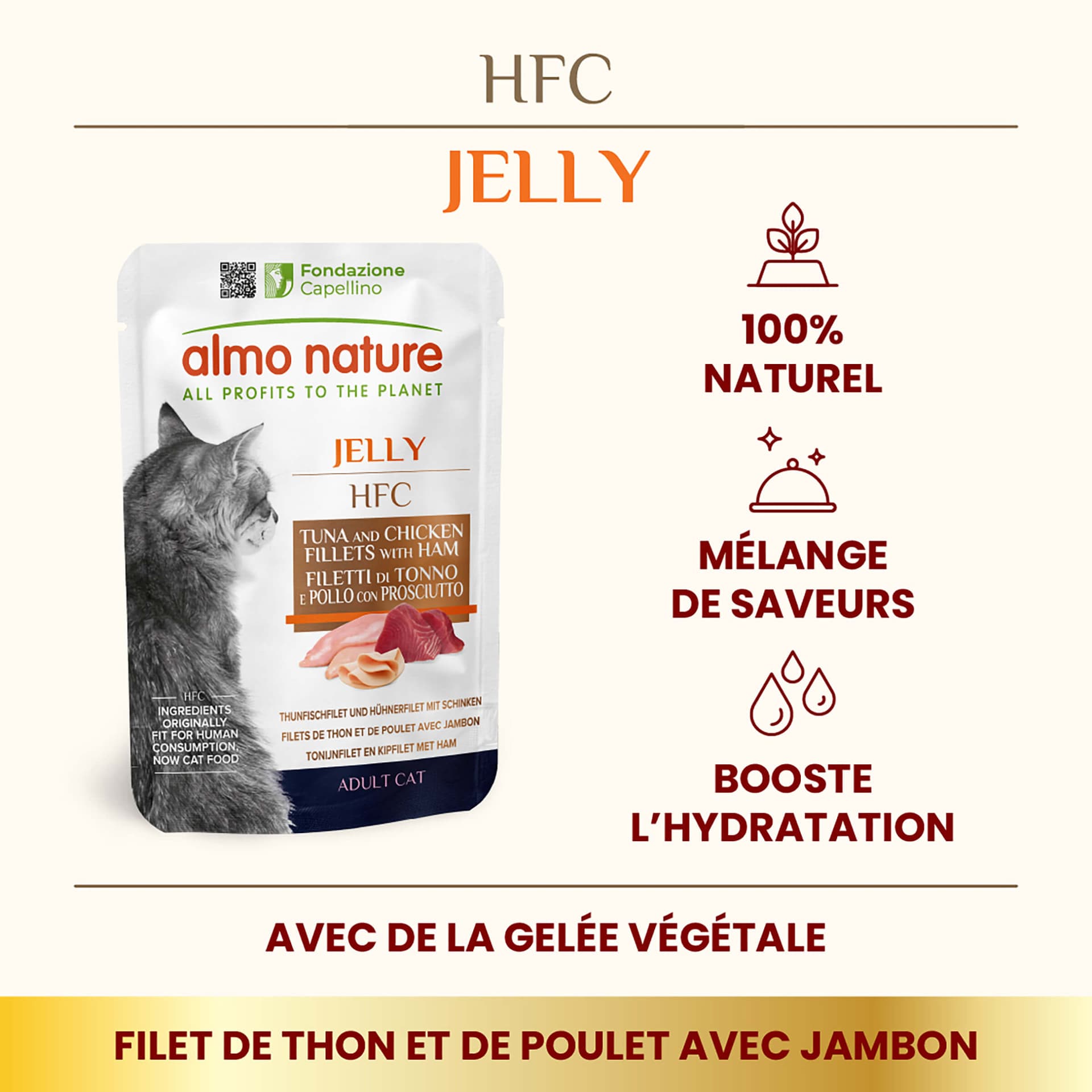 HFC Jelly Filet de Thon & Filet de Poulet au Jambon Adult