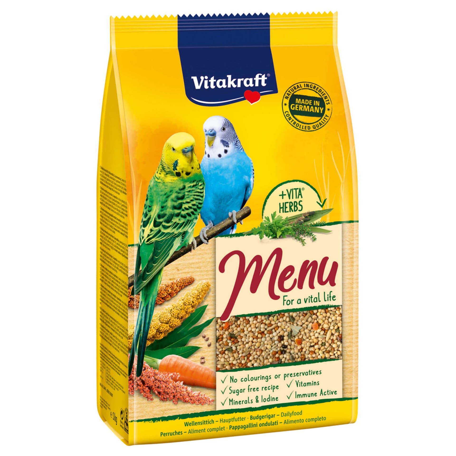 Menu pour perruches