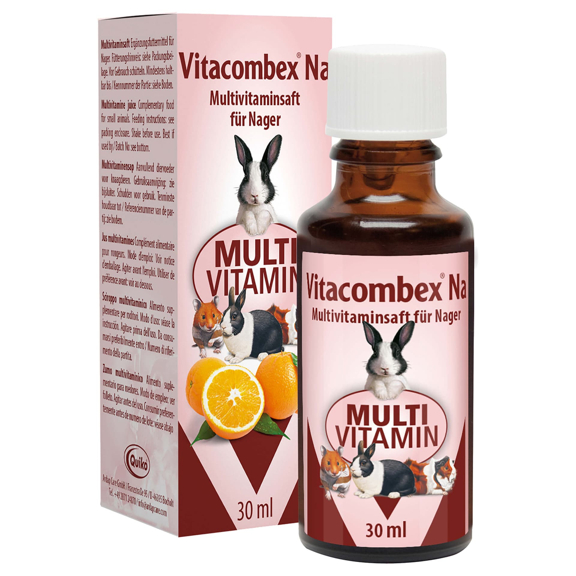 Vitacombex Na : jus multivitaminé pour petits mammifères