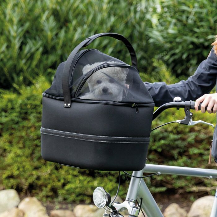 Trixie Fahrradkorb für Hunde 41x47x39cm schwarz mit Gitter, bis