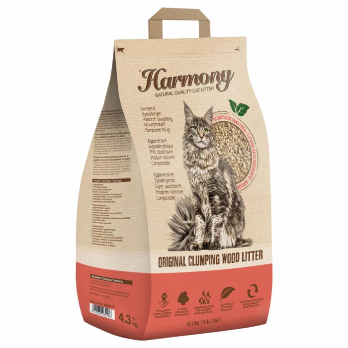Harmony Cat Natural Litière pour chats Original Clumping Wood
