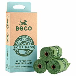 Beco Pets Sacs pour excréments canins parfumés à la menthe 60 pièces