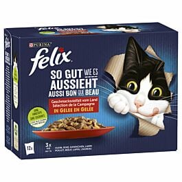 Felix Nourriture pour chats adultes Felix Crunchy & Soft poulet