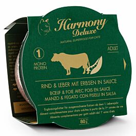 Harmony Cat Deluxe Cup Adult Rind & Leber mit Erbsen in Sauce